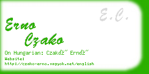 erno czako business card